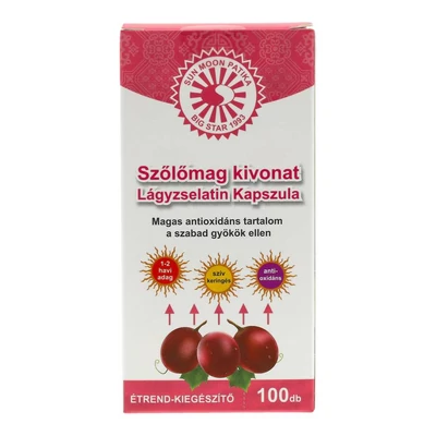 SUN MOON SZŐLŐMAG KIVONAT KAPSZULA 100DB