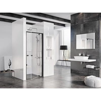 Pivot PDOP1-80 zuhanyajtó fekete+transparent