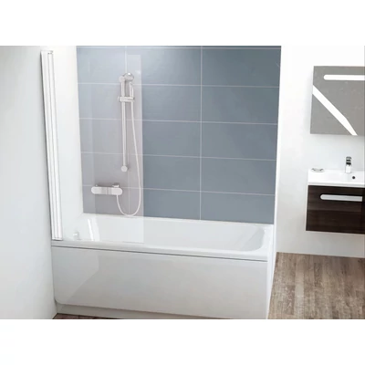 CVS1-80 bal kádparaván fehér + transparent