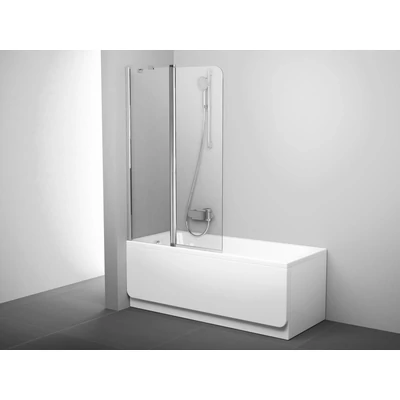 CVS2-100 bal kádparaván krómhatású+transparent