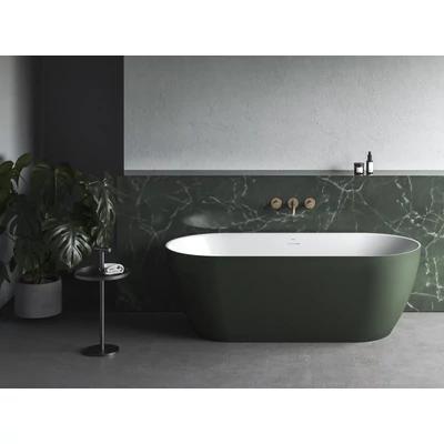 Freedom O Tec 170x77 akrilkád, Grey Green/fehér szabadonálló, fehér lefolyó