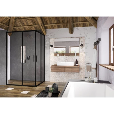 Blix Slim BLSRV2K-100 zuhanykabin fekete+transparent (1 oldal)