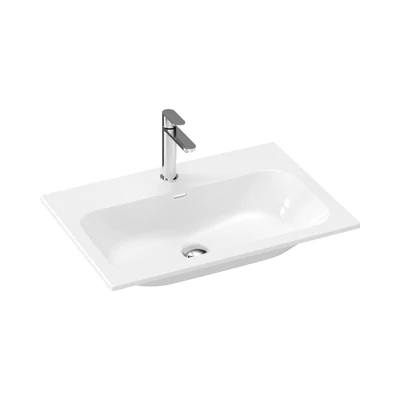 Chrome Slim 70 kerámiamosdó, fehér, furattal