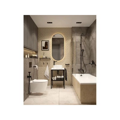 Round wc papír tartó, fekete