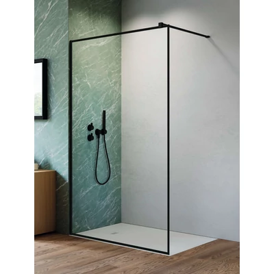 Nes Black Walk-in II Frame fekete zuhanyfal 120 átlátszó
