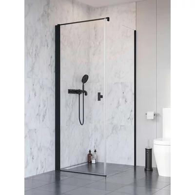 Nes Black KDJ I szögletes fekete zuhanykabin 90x100 átlátszó jobbos