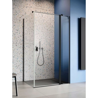 Nes Black KDJ II szögletes fekete zuhanykabin 110x90 átlátszó jobbos