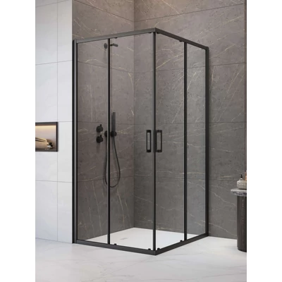 Premium Pro Black KDD szögletes fekete zuhanykabin 90x90 átlátszó