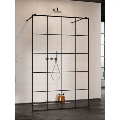 Modo New Black I Factory Walk-in fekete zuhanyfal 130 átlátszó