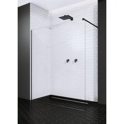 Modo New Black II Walk-in fekete zuhanyfal 60 átlátszó