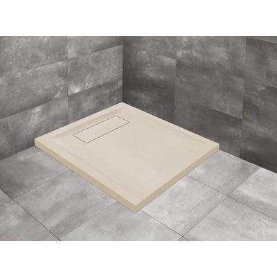 Doris C lapos szögletes beige zuhanytálca 90x90 beige, ajándék szifonnal