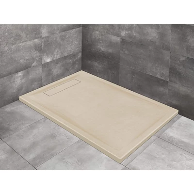 Doris F lapos szögletes beige zuhanytálca 120x90 beige, ajándék szifonnal