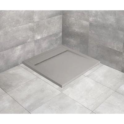 Teos C szögletes lapos cemento zuhanytálca 90x90 cemento, ajándék szifonnal