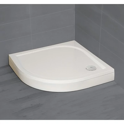 Paros A íves zuhanytálca előlappal 90x90 fehér, ajándék szifonnal