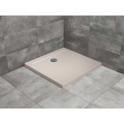 Doros Stone C szögletes lapos beige zuhanytálca 100x100 beige, ajándék szifonnal