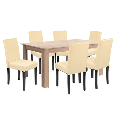 Leon 6+1 étkező garnitúra sonoma tölgy-bézs