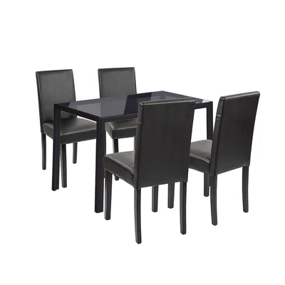 Karen 4+1 étkező garnitúra fekete-fekete