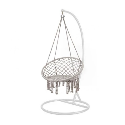 Cardenas függőfotel állvánnyal szürke-fehér