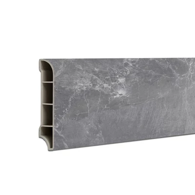 Vinyl SPC padlószegély Fjord márvány mintás sötét szürke 2400x60x12 mm