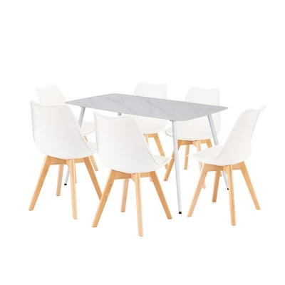 Ravena 6+1 étkező garnitúra fehér-fehér