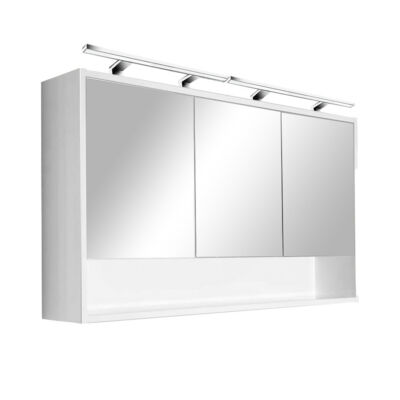 Luna 120 felső tükrös szekrény, Tükörfényes fehér