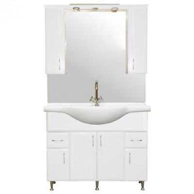 Bianca Plus 105 komplett fürdőszoba bútor magasfényű fehér