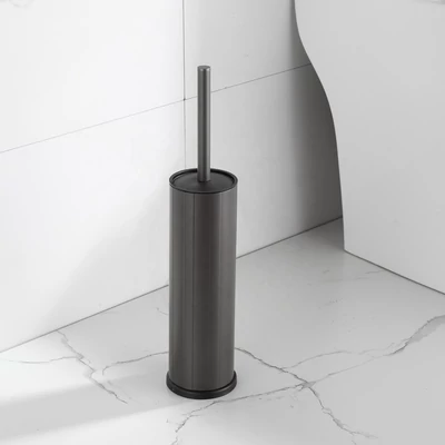 Viva NERO - fürdőszobai kiegészítő - WC kefe tartó hengeres - GUN METAL