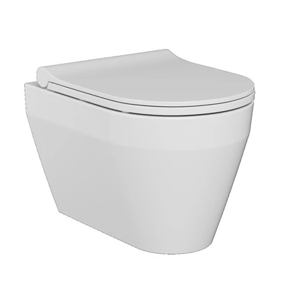 Sanovit BUENO - fali WC - rimless - perem nélküli - rejtett szerelésű - mély öblítésű - rövid 49 cm