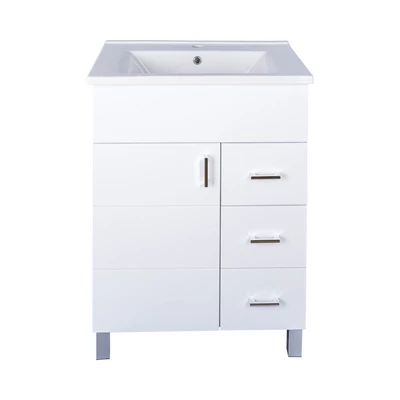 Viva STYLE Karina 75 lábon álló fürdőszobabútor 3 fiókos Sanovit ATRIA 9075 mosdóval 75 x 45,5 cm