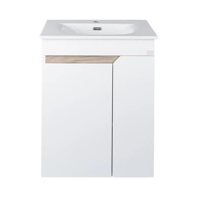 TMP VISION LONG 60 fali függesztett fürdőszobai bútor - SKY E-8099-60 porcelán mosdóval- 61 x 46 cm